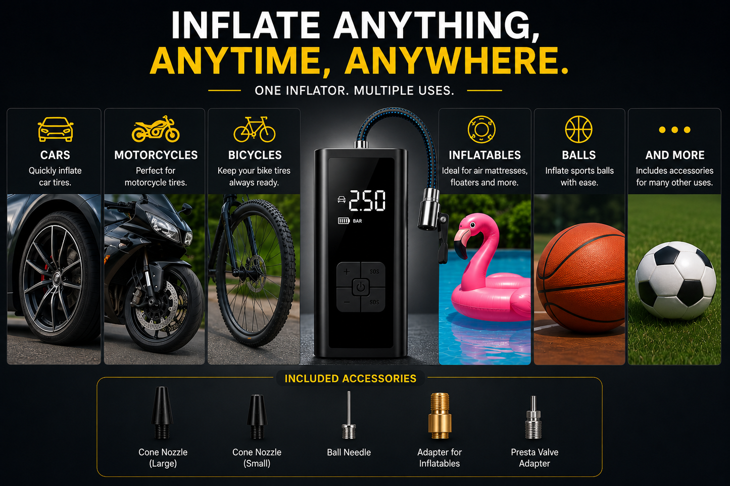 Onelito™ Smart Air Pro – Portable Tire Inflator