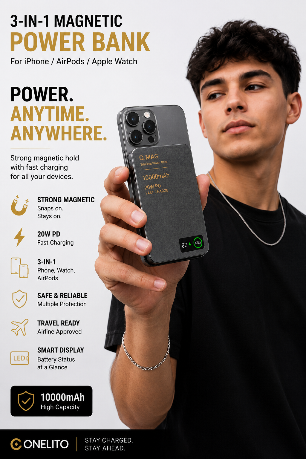 Onelito™ MagCharge Pro Wireless Power Bank