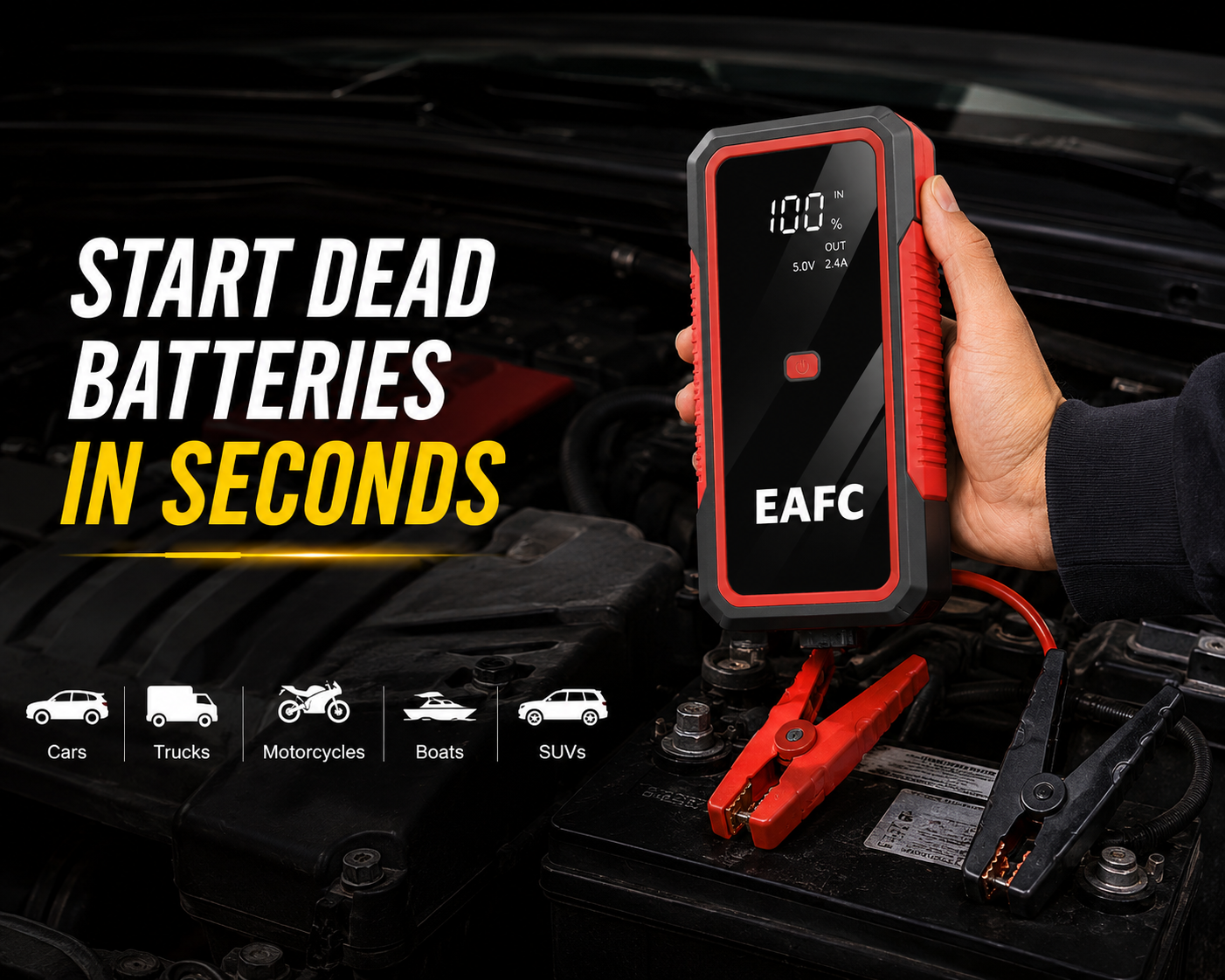 Onelito™ JumpStart Pro – 12V Portable Car Battery Booster & Power Bank